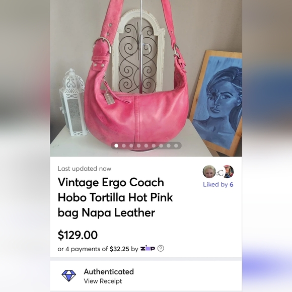 Coach Vintage Ergo Pink Napa Leather Rare Hobo Bag PREOWNED VINTAGE COND… - Picture 10 of 10